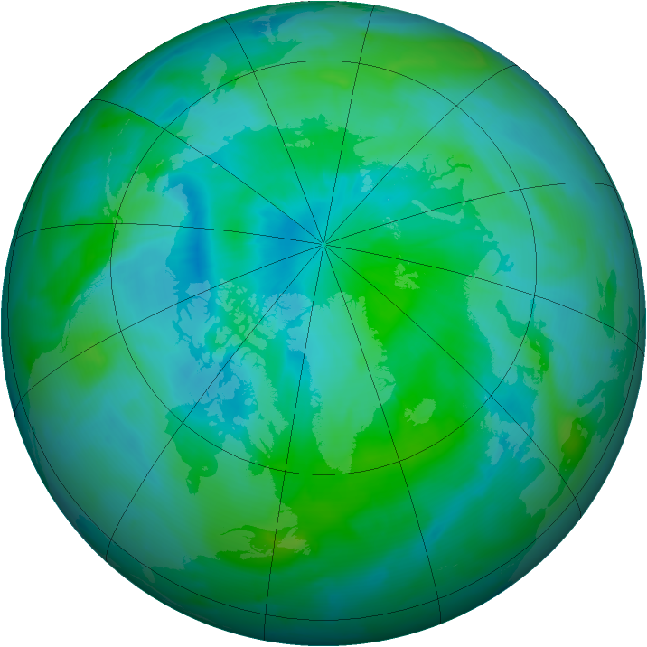 Arctic ozone map for 01 September 2012
